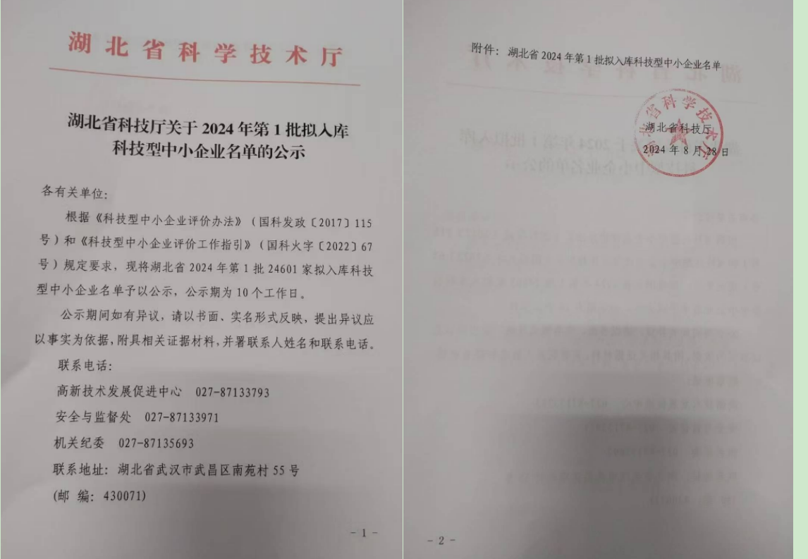 热烈庆祝武汉YP街机电子新材料科技有限公司获评科技型中小企业